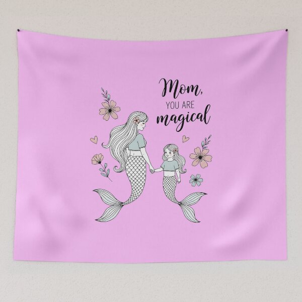 Item preview, Mom You Are Magical – Mother and Daughter Mermaids Holding Hands designed and sold by Sea Gem.
