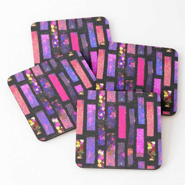 Item preview, Pink Purple Stained Glass Grid designed and sold by bubblegoth.