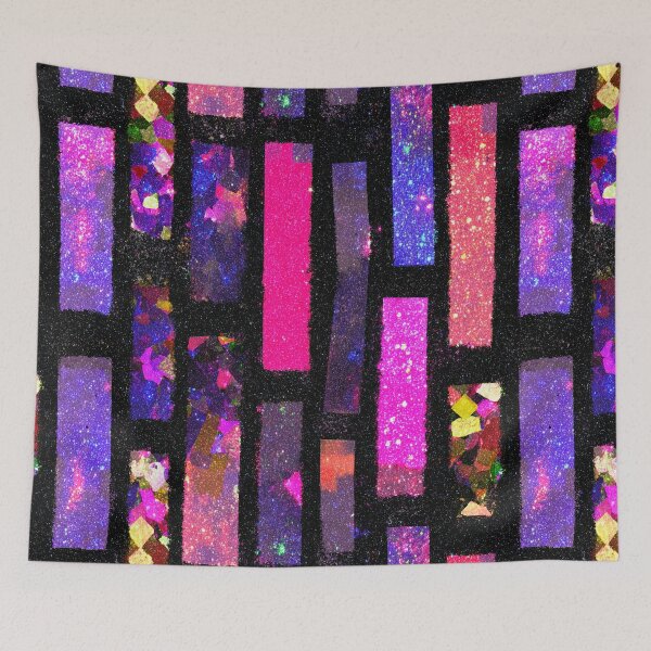 Item preview, Pink Purple Stained Glass Grid designed and sold by bubblegoth.