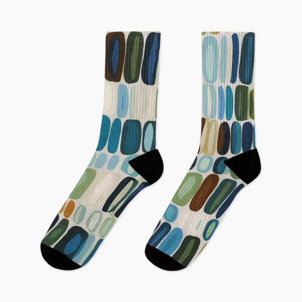 Item preview, Mid Century Organic Pebble Pattern in Blue and Sage designed and sold by trajeado14.