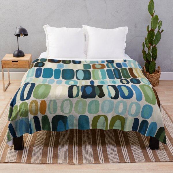 Item preview, Mid Century Organic Pebble Pattern in Blue and Sage designed and sold by trajeado14.