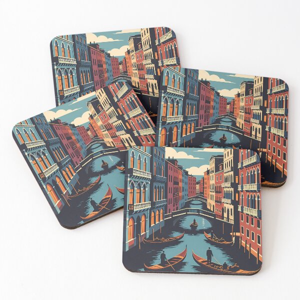 Item preview, Vintage Venice Italy Gondola Canal Travel Art designed and sold by Atlas Poster Co..