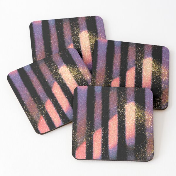 Item preview, Black Gold Pink Glitter Stripes designed and sold by bubblegoth.