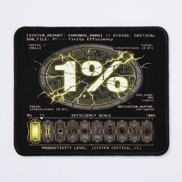 Item preview, 1% Productivity | System Critical | Funny Tech Meme designed and sold by Mysterious Shop.