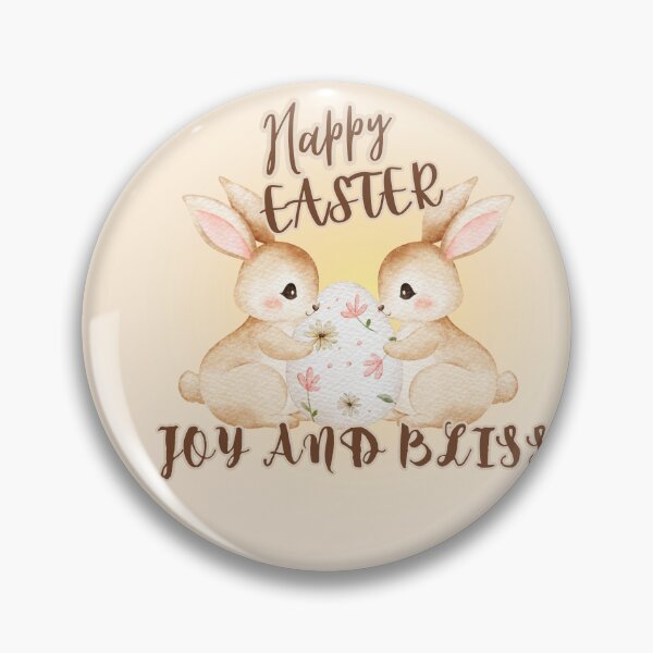 Item preview, Happy Easter Joy and Bliss - Two Bunnies with Floral Egg designed and sold by PriyaMagic.