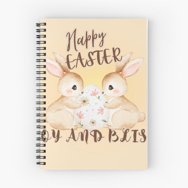 Item preview, Happy Easter Joy and Bliss - Two Bunnies with Floral Egg designed and sold by PriyaMagic.