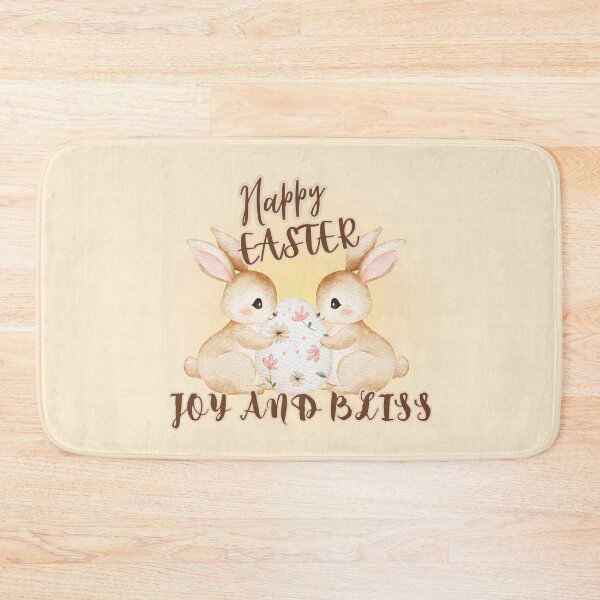 Item preview, Happy Easter Joy and Bliss - Two Bunnies with Floral Egg designed and sold by PriyaMagic.