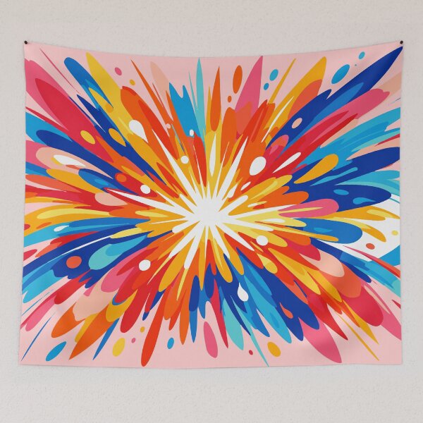 Item preview, Dopamine Color Burst – Vibrant Abstract Neon Paint Splash on Black designed and sold by Far Out Goods.