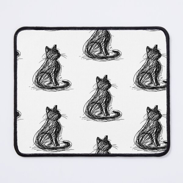 Item preview, Black Scribble Cat Minimal Line Art Japanese designed and sold by Goleon12.