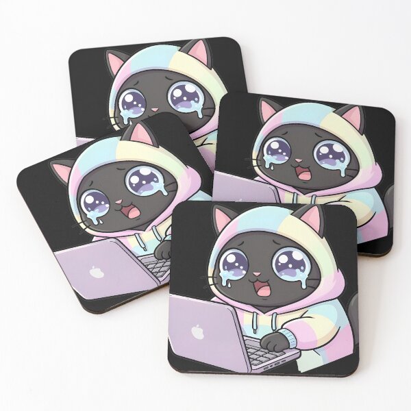 Item preview, Stressed programmer cat designed and sold by BGM by AI.