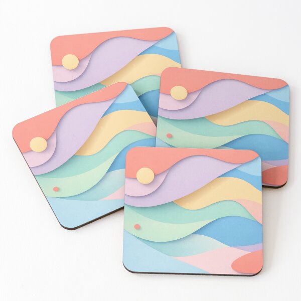 Item preview, Pastel Dopamine Flow - Abstract Wavy Paper Cut Art designed and sold by Far Out Goods.