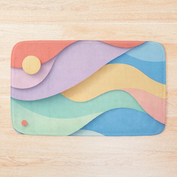 Item preview, Pastel Dopamine Flow - Abstract Wavy Paper Cut Art designed and sold by Far Out Goods.