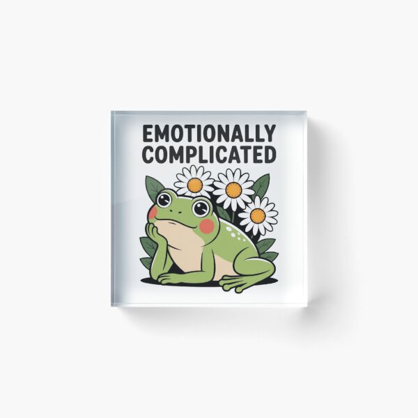 Item preview, Emotionally Complicated Cute Frog Retro Humor Graphic designed and sold by NewUSShop.