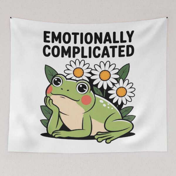 Item preview, Emotionally Complicated Cute Frog Retro Humor Graphic designed and sold by NewUSShop.