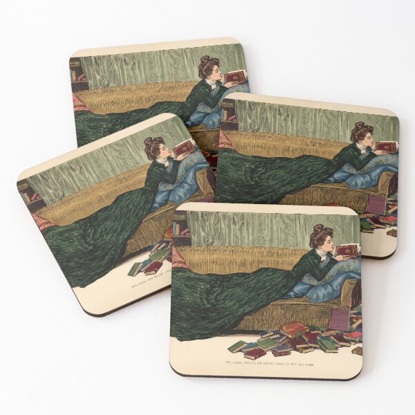 Item preview, Vintage Victorian Woman Reading Books - Antique Bookworm gift designed and sold by The Archive Alchemist.