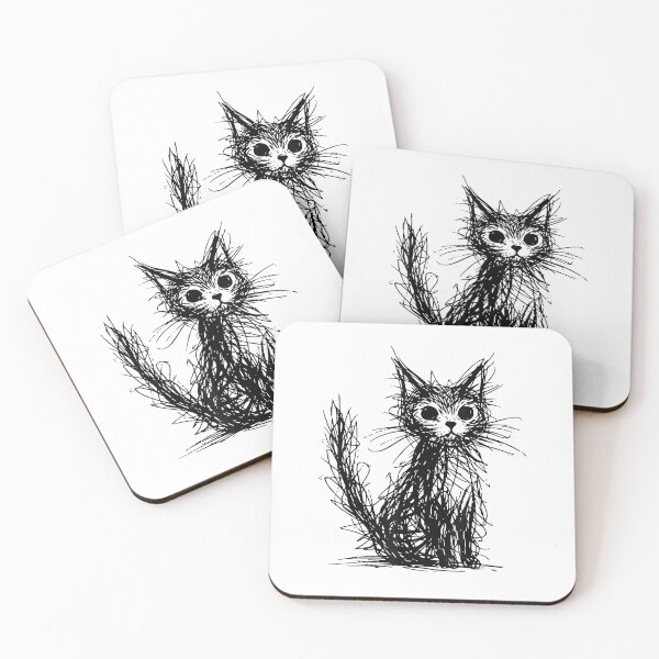Item preview, Minimal Line Art Minimalist Abstract Sketch Scribble Cat designed and sold by Goleon12.