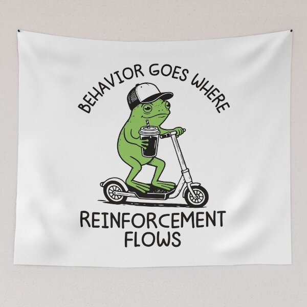 Item preview, Behavior Goes Where Reinforcement Flows Funny Frog On Scooter - Behavior Analyst designed and sold by gunaone-design.