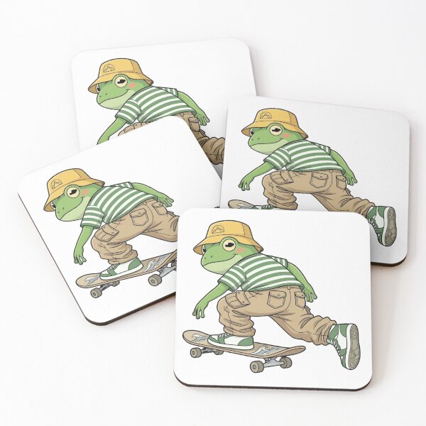 Item preview, Retro Skater Frog Cruising - Chill 90s Streetwear Mascot designed and sold by The Chill Pond.
