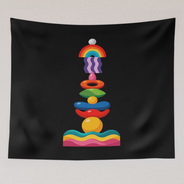 Item preview, Colorful Abstract Modern Totem - Playful Geometric Pop Art designed and sold by Far Out Goods.