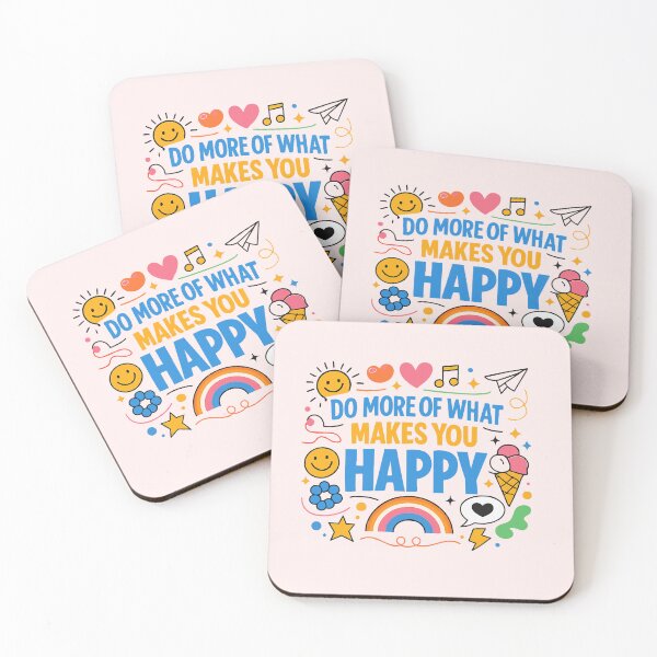 Item preview, Do More of What Makes You Happy - Colorful Doodle Typography Art designed and sold by Far Out Goods.