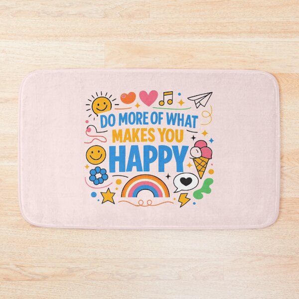 Item preview, Do More of What Makes You Happy - Colorful Doodle Typography Art designed and sold by Far Out Goods.