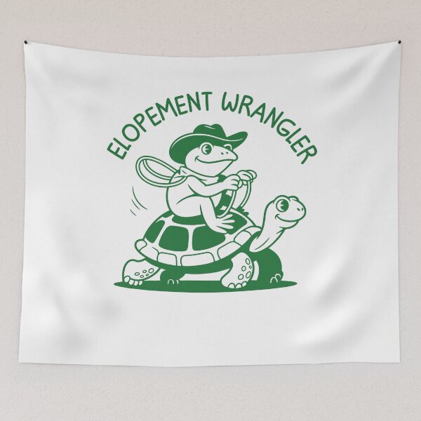 Item preview, Elopement Wrangler Funny Cowboy Frog Off to Wrangle Elopers designed and sold by gunaone-design.