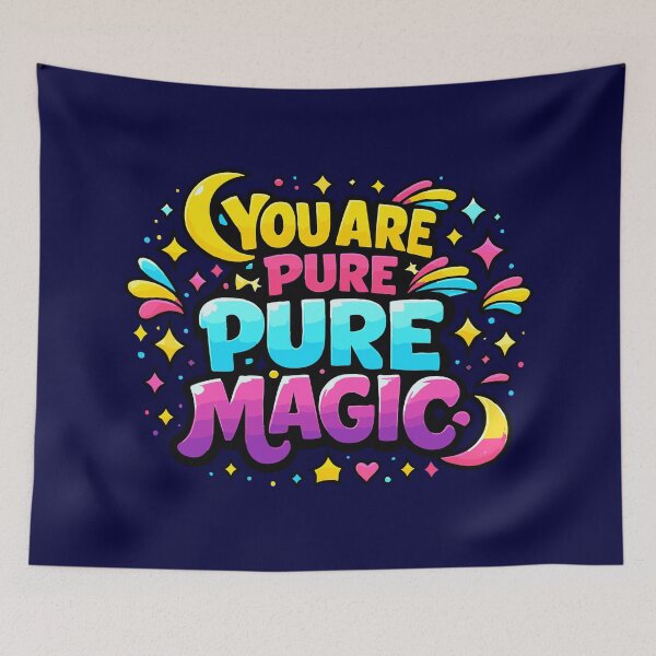 Item preview, You Are Pure Magic - Vibrant Pastel Retro Quote Typography designed and sold by Far Out Goods.