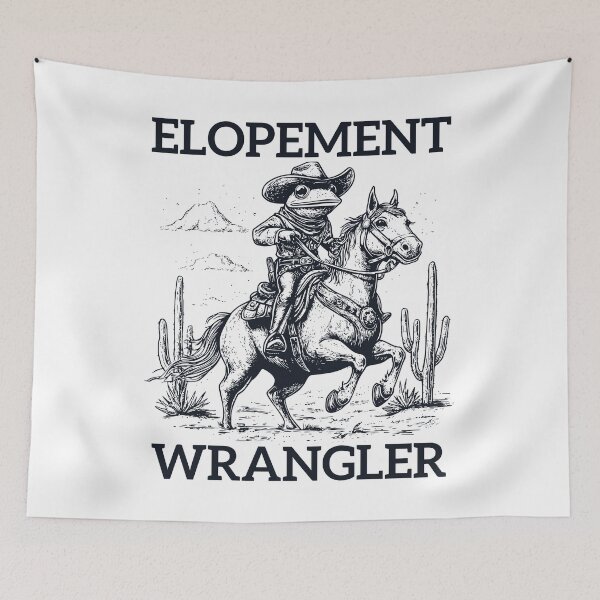 Item preview, Elopement-Wrangler Funny Cowboy Frog Ride Horse Desert designed and sold by gunaone-design.