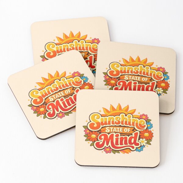 Item preview, Sunshine State of Mind - Retro 70s Sunset and Floral Quote designed and sold by Far Out Goods.