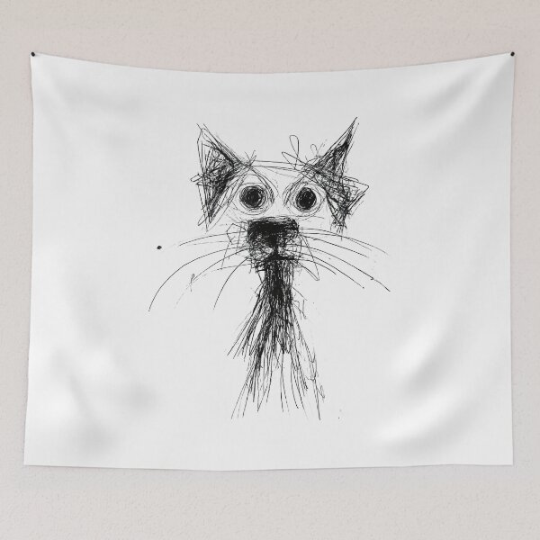 Item preview, Kitten Lover Abstract Scribble Art Cute Cat Cat designed and sold by Goleon12.