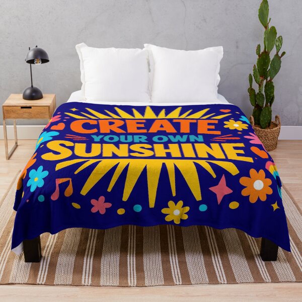 Item preview, Create Your Own Sunshine - Retro Groovy Positivity Quote designed and sold by Far Out Goods.