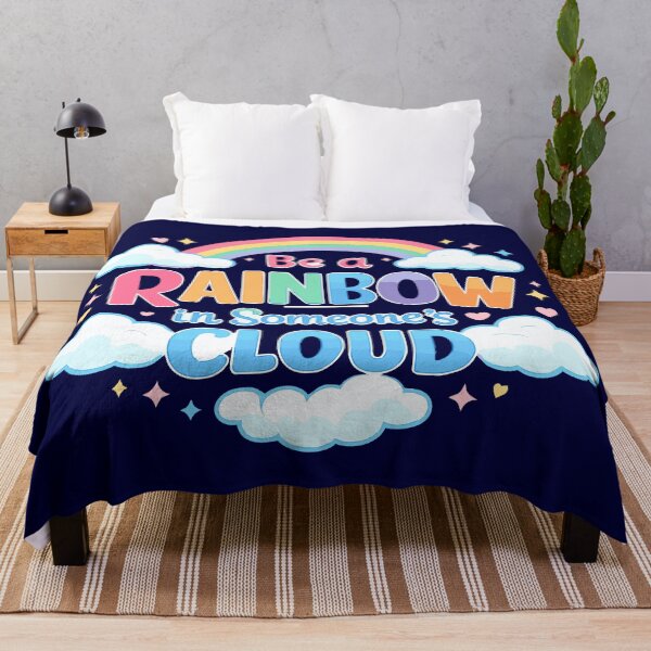 Item preview, Be a Rainbow in Someone’s Cloud - Retro Pastel Rainbow Quote designed and sold by Far Out Goods.