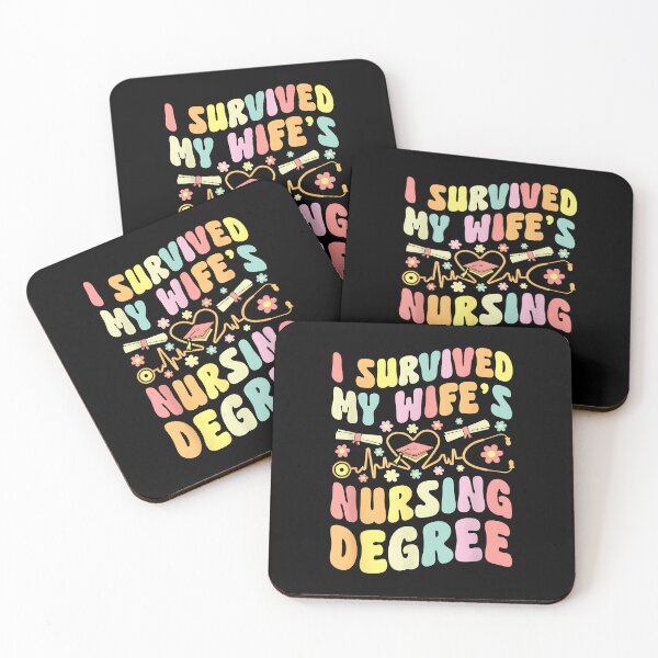Item preview, i survived my wife's nursing degree graduation groovy designed and sold by Goleon12.