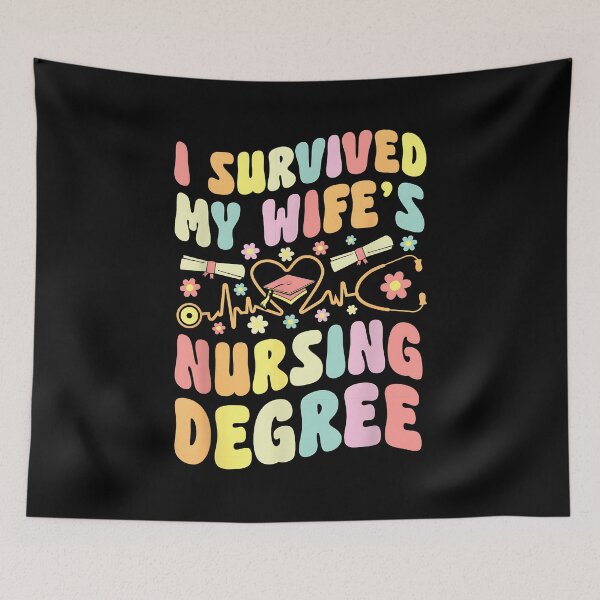 Item preview, i survived my wife's nursing degree graduation groovy designed and sold by Goleon12.