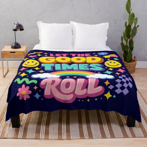 Item preview, Retro Let The Good Times Roll – Colorful Y2K Aesthetic Typography designed and sold by Far Out Goods.