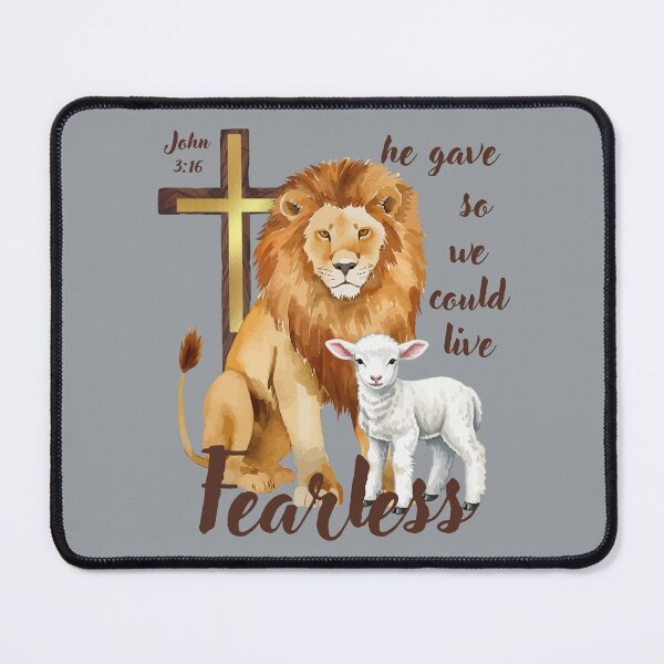 Item preview, Fearless Lion and Lamb John 316 Jesus Cross Watercolor Yeshua designed and sold by Forevermore.