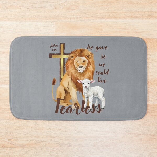 Item preview, Fearless Lion and Lamb John 316 Jesus Cross Watercolor Yeshua designed and sold by Forevermore.