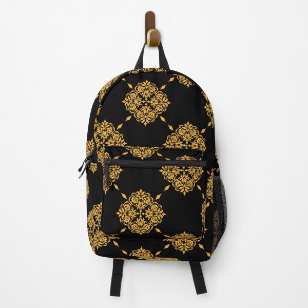 Item preview, Luxury Gold Damask Seamless Pattern on Black designed and sold by PowerAntShop.