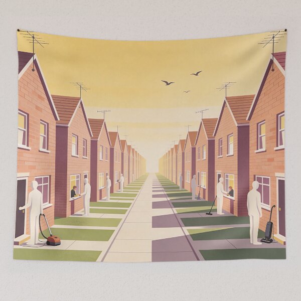 Item preview, Retro surreal suburban illustration designed and sold by Random Designs.
