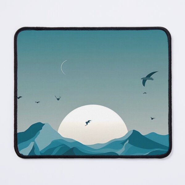 Item preview, Minimal Blue Mountain Sunset Landscape designed and sold by SkyBloomEvelyn.