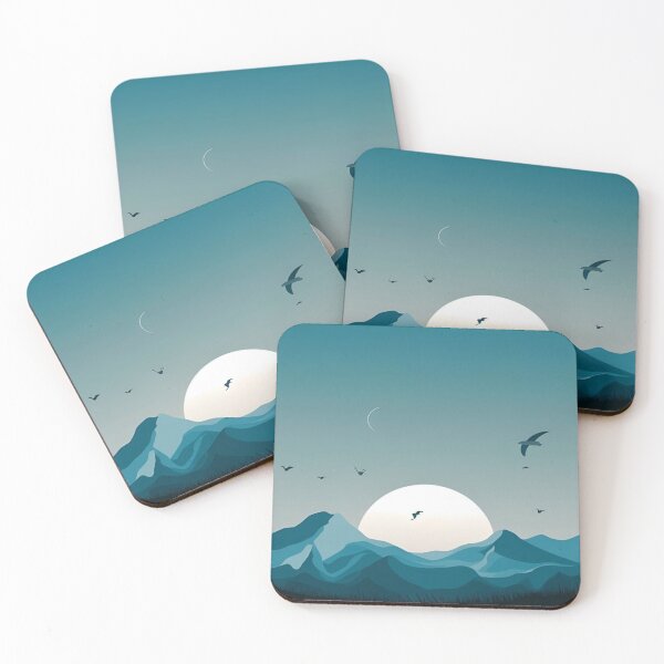 Item preview, Minimal Blue Mountain Sunset Landscape designed and sold by SkyBloomEvelyn.