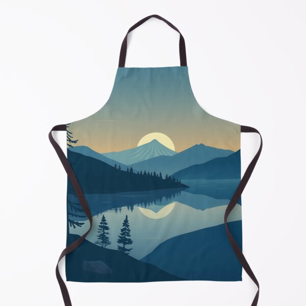 Item preview, Minimal Mountain Lake Sunset Landscape designed and sold by SkyBloomEvelyn.