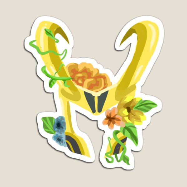 Loki's floral helmet- design Magnet