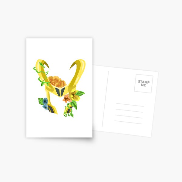 Loki's floral helmet- design Postcard