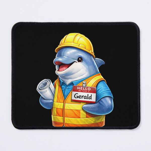 Artikelvorschau, Gerald, der Delfin, Unterwasserbauarbeiter entworfen und verkauft von ModkMerch.
