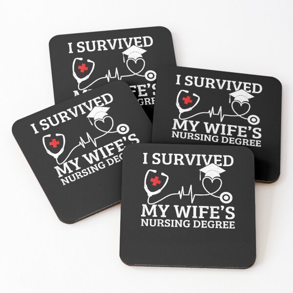 Item preview, I Survived My Wife's Nursing Degree, Proud Husband Nurse designed and sold by Goleon12.