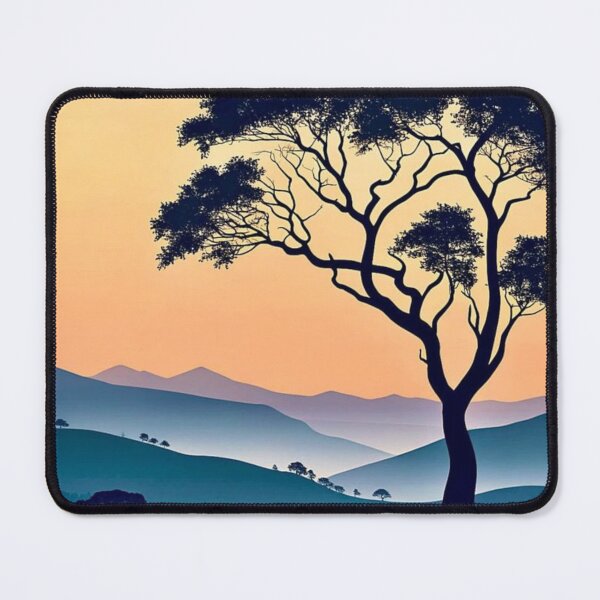 Item preview, Minimal Sunset Tree Mountain Landscape designed and sold by SkyBloomEvelyn.