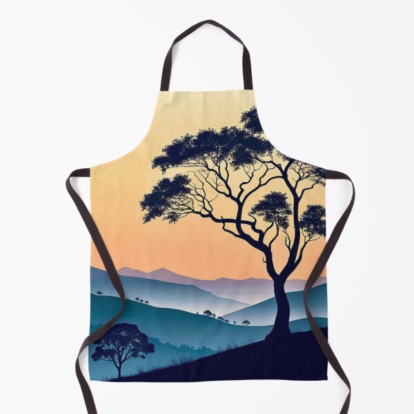 Item preview, Minimal Sunset Tree Mountain Landscape designed and sold by SkyBloomEvelyn.
