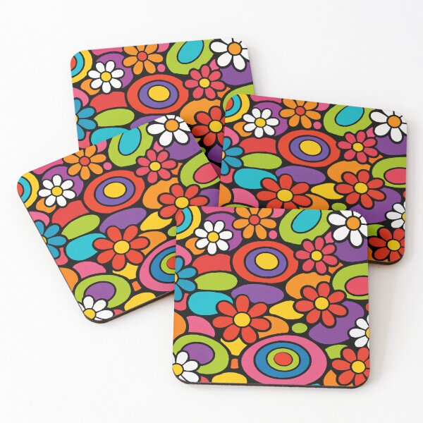 Item preview, 70s Retro Flower Power - Groovy Psychedelic Waves & Boho Floral Pattern designed and sold by Far Out Goods.