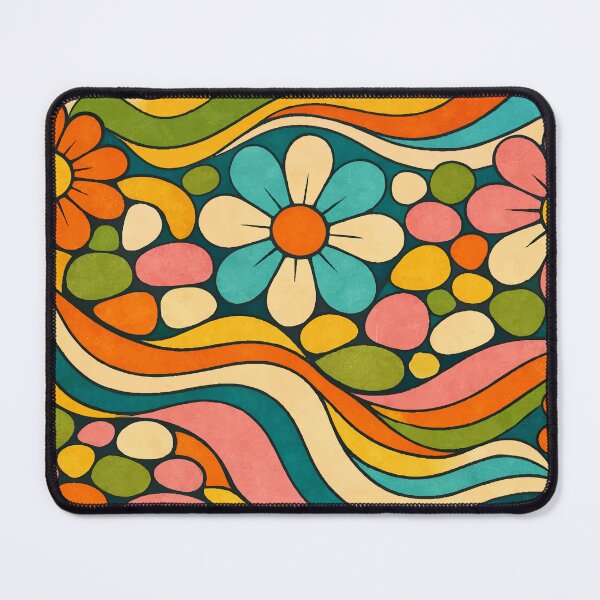 Item preview, 70s Retro Flower Power - Groovy Psychedelic Waves & Boho Floral Pattern designed and sold by Far Out Goods.